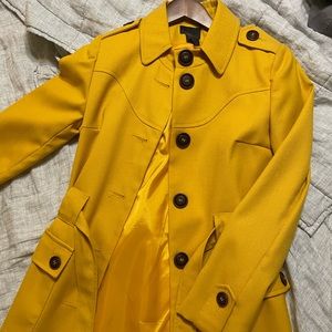 Yellow wool blended jacket with buttons